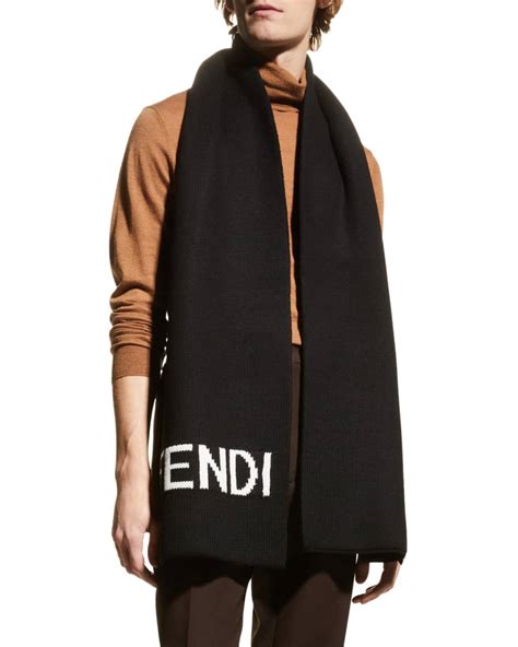 foto sciarpa fendi|Fendi Men's Sciarpa Logo Wool Scarf .